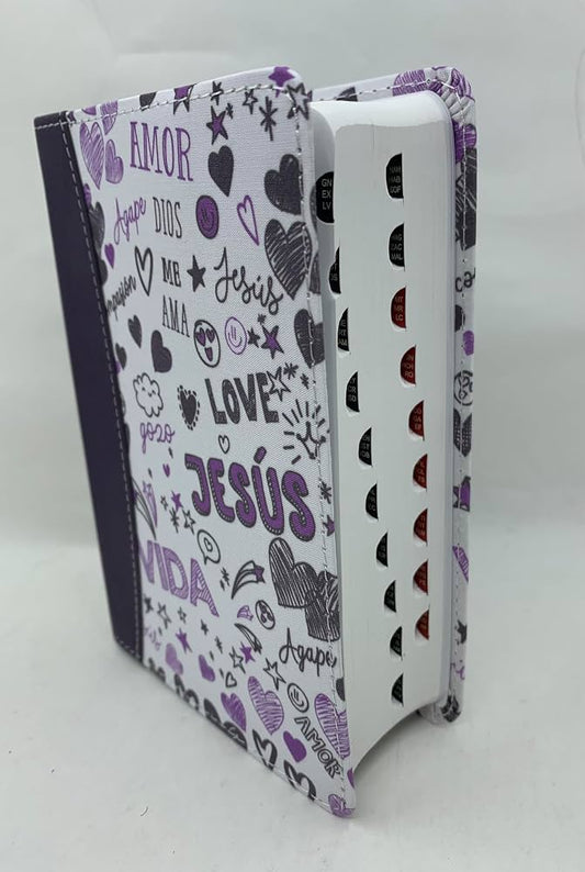 Tipo de biblia: Tamaño bolsillo Reina Valera 1960  Letra: Mediana  Color: Morado