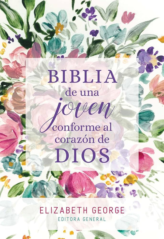 Tipo de Biblia: Biblia de una joven conforme al corazón de Dios Reina Valera 1960  Color: Blanco con diseño de flores